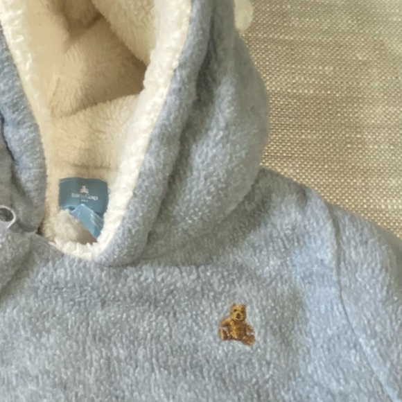 Gap Baby 3-6 mths Light Heather Grey Sherpa Lined Fleece Bundler-3-6 mths - Picture 6 of 13